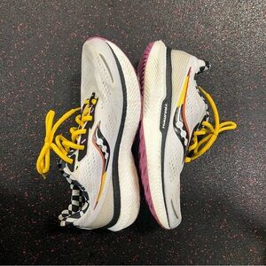 Saucony Women's Athletic Shoes - White, Yellow, and Pink